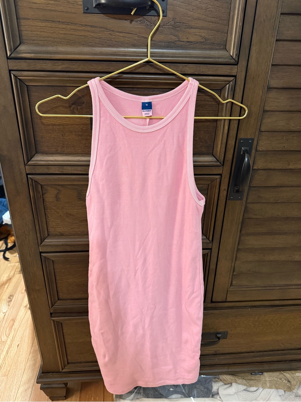 Old Navy Pink Ribbed Tank Mini Dress